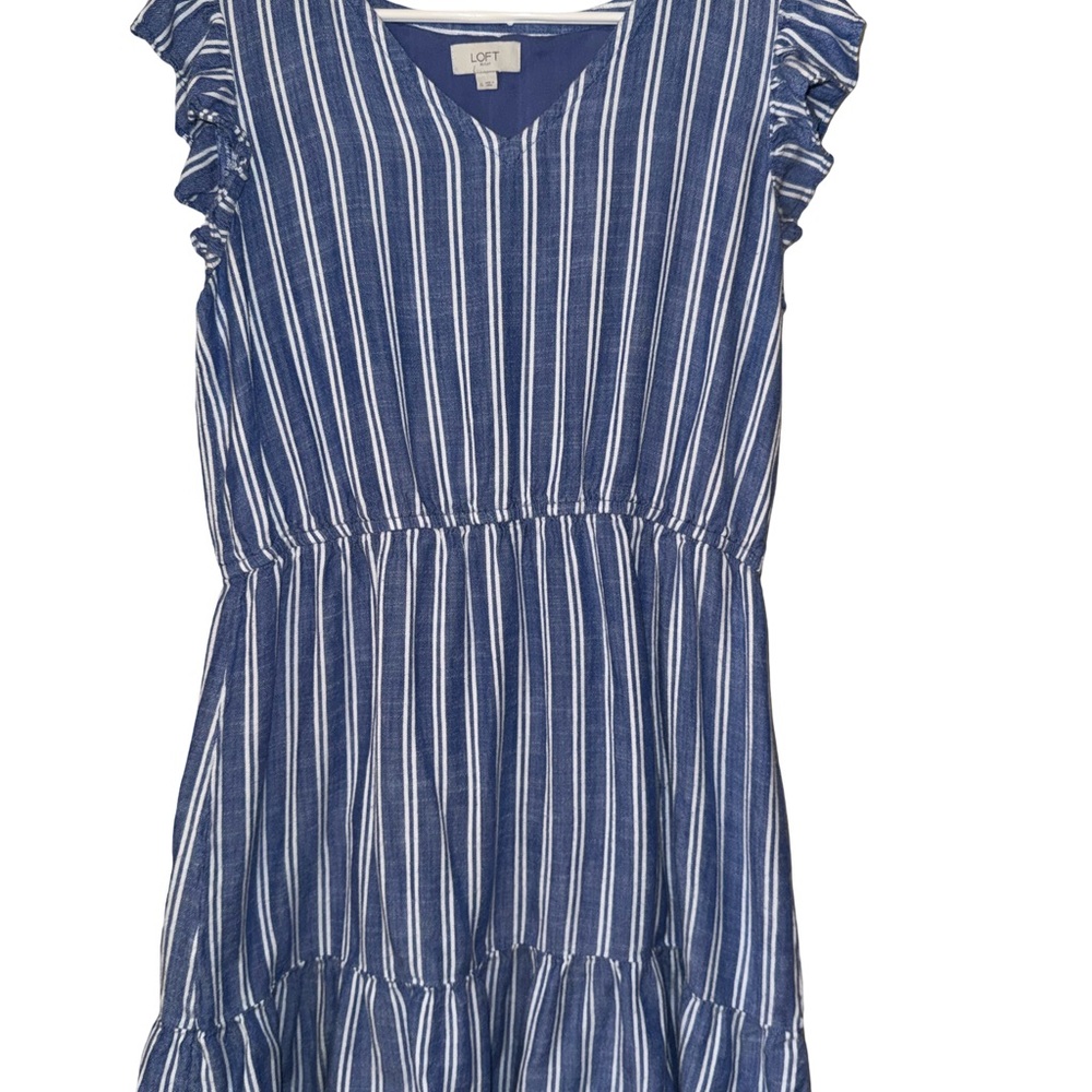 Loft Blue and White Dress